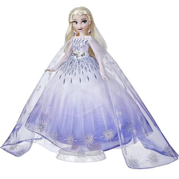 Hasbro Disney Princess Style Series Holiday Elsa Doll, Fashion Doll Accessories, - Picture 2 of 5